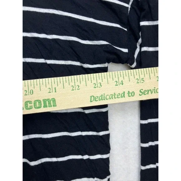 BumpStart Womens Maternity Cardigan Medium Black White Striped Open Front Rayon - Picture 4 of 6